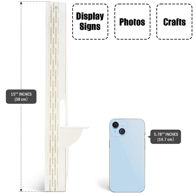لينيكو مجموعة لاينكو من 25 قطعة من حوامل العرض الكرتونية مقاس 15 بوصة، ذاتية اللصق، مناسبة لعرض اللافتات واللوحات القماشية والصور الفوتوغرافية والكتيبات والملصقات والأعمال الفنية والحرف اليدوية، لون أبيض، صنع في الولايات المتحدة الأمريكية - Image 5
